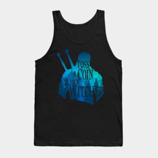 Witcher silhouette: Toss a Coin Tank Top